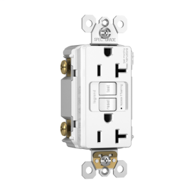 Pass & Seymour 2097-TRNAW radiant Duplex Self-Test Tamper Resistant GFCI Receptacle, 125 VAC, 20 A, 2 Poles, White