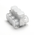 BURNDY BIBD2506 AL MULTIPLE TAP CONNECTOR CLEAR INSUL. 6 PORT 2 SIDED ENTRY 10AWG - 250 KCMIL AL/CU RATED