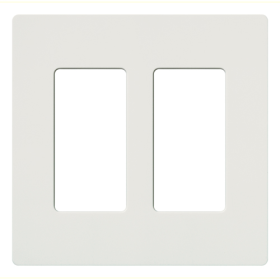 Lutron CW-2-WH Claro Two-Gang Rectangular Wallplate White