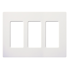 Lutron CW-3-WH Claro Three-Gang Rectangular Wallplate White