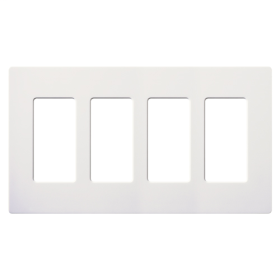 Lutron CW-4-WH Claro Four-Gang Rectangular Wallplate White