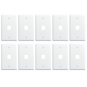 Pass & Seymour On-Q WP3401WH10 1-Gang 1-Port Wall Plate White 10-Pack