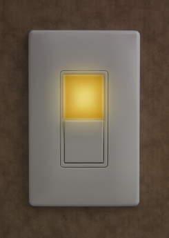 Pass & Seymour NTL873-AMBERW 3-Way Combination Switch and Light With Nightlight, 120 VAC, 15 A