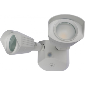 Satco 65-216 Dual-Head LED Security Light 20 Watts 1900 Lumens White Finish