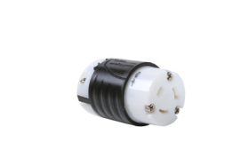 Pass & Seymour Turnlok L720-C 3-Phase Locking Connector 277 VAC 20 A 2 Poles 3 Wires Black/White