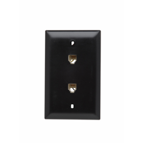 Pass & Seymour TPTE2 TP Series Standard Communication Plate With Wallplate, 1 Gang, 4-11/16 in L x 2-15/16 in W, Thermoplastic, Wall Mount