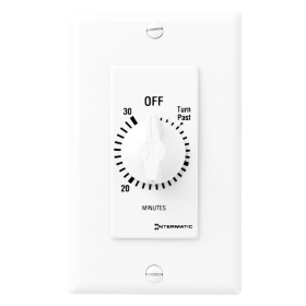 Intermatic FD30MWC 30-Minute Max Spring Wound Countdown Timer Decorator Style No Hold 125-277 VAC SPST White