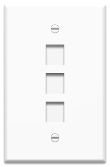 Pass & Seymour On-Q WP3303WH 1-Gang 3-Port Oversized Wall Plate White