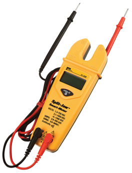 Ideal Split-Jaw 61-096 Automatic Split Multi-Tester, 0 to 200 A AC, 0 to 750 VAC, 0 to 1000 VDC, 0 to 2000 Ohm, 1/2 in Jaw, LCD Display