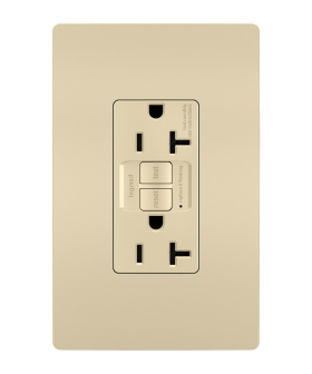 P&S 2097-I 20A SELF-TEST SPEC GFI RADIANT RECEPTACLE 125V IVORY