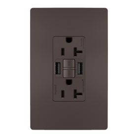 Pass & Seymour radiant 2097TRUSBAA radiant Tamper-Resistant 20A Duplex Self-Test GFCI Receptacles with SafeLock Protection Type A/A Outlet Brown