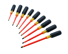 Ideal 35-9103 Screwdriver Set, 9 Pieces, Chrome Vanadium Tool Steel, Black Oxide