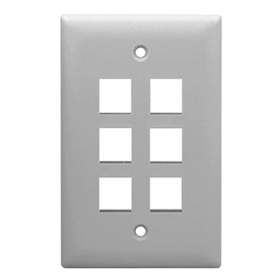 Pass & Seymour On-Q WP3406-GY 1-Gang 6-Port Wall Plate Gray WP3406-GY