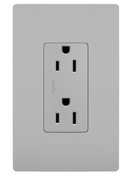 P&S 885TR-GRY 15A 2P 3-WIRE TR DECORA RADIANT S-WIRE RECEPTACLE 125V GRAY