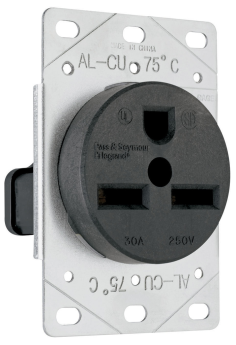 Pass & Seymour 3801 Power Outlets 30A 250 VAC 2P 3W Flush Mount Receptacle