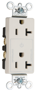 Pass & Seymour Straight Blade Receptacle TR26362CHI Decorator Plug Load Half Controllable Heavy Duty Tamper Resistant Straight Blade Receptacle, 125 VAC, 20 A, Ivory