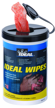 Ideal 38-500 Multi-Purpose Wipes 12 x 9 In. Light Yellow Translucent Fabric 82 Wipes per Canister