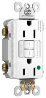 Pass & Seymour 1597-HGNTLTRLA radiant Combination Self-Test Tamper Resistant GFCI Receptacle With Nightlight, 125 VAC, 15 A, Light Almond