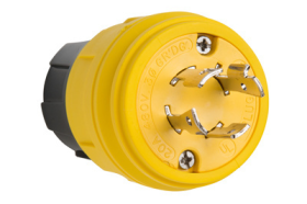 Pass & Seymour 26W76 Turnlok Watertight Locking Plug 20A 3480V NEMA 4X/6P Rated NEMA L16-20P Config Yellow