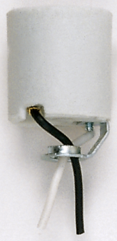 Satco 90-760 Keyless Porcelain Socket with 1/8 IPS Hickey Pre-Wired with 10 In. Leads Unglazed Aluminum Screw Shell 660