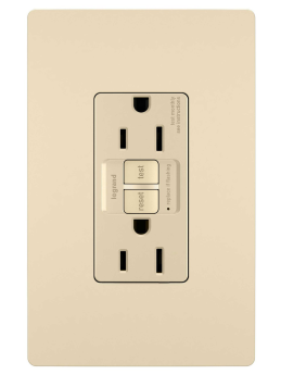 P&S 1597-I 15A SELF-TEST SPEC GFI RADIANT RECEPTACLE 125V IVORY