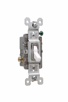 Pass & Seymour TradeMaster 660-WSLG Single Pole Lighted Self-Grounding Toggle Switch 120 VAC 15 A 1/2 hp