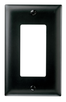 Pass & Seymour TP26BK Thermoplastic One Gang Decorator Wall Plate Black Thermoplastic Plate