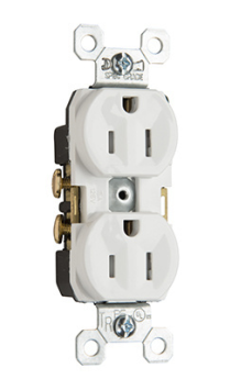 Pass & Seymour Straight Blade Receptacle TR5252-I Duplex Tamper Resistant Straight Blade Receptacle 125 VAC 15 A 2 Poles