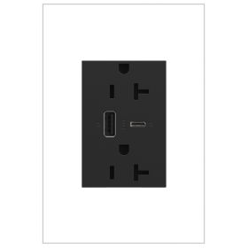 Pass & Seymour adorne ARTRUSB206ACG4 adorne 20A Tamper-Resistant Ultra-Fast USB Type-A/C Outlet Graphite