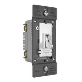 Pass & Seymour TSDLV703PW TradeMaster Toggle Slide Dimmer Low Voltage Single Pole/3-Way 700VA White