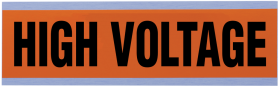 Ideal 44-292 Large Conduit and Voltage Marker, 2-1/4 in W x 9 in L, HIGH VOLTAGE, Black Legend, Bright Orange Background, Vinyl Impregnated Cloth