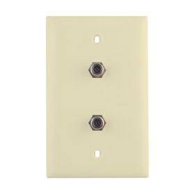 Pass & Seymour On-Q WP2009-LA-V1 3GHz Dual Coax Wallplate Light Almond WP2009-LA-V1