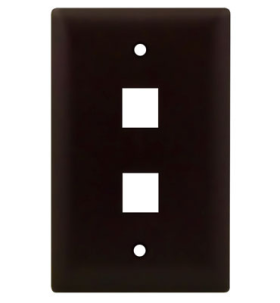 Pass & Seymour On-Q WP3402BR 1-Gang 2-Port Wall Plate Brown