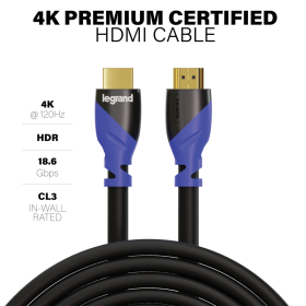 P&S AC4K2MBK 6' 4K HDMI CABLE  PREMIUM CERTIFIED