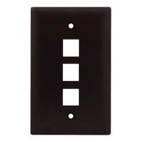 Pass & Seymour On-Q WP3403-BR 1-Gang 3-Port Wall Plate Brown WP3403-BR