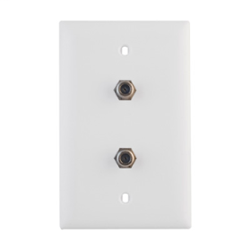 Pass & Seymour On-Q WP2009-WH-V1 3GHz Dual Coax Wallplate White WP2009-WH-V1