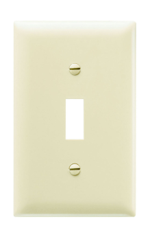 Pass & Seymour TP1I Toggle Switch Openings One Gang Ivory Thermoplastic Plate