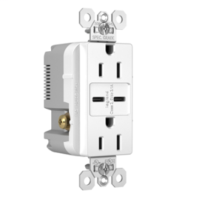 Pass & Seymour TR15USBCCW Spec Grade Type C USB Charging Receptacle - White TR15USBCCW