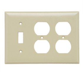 Pass & Seymour Sierraplex SP182-I Standard Combination Wallplate 3 Gangs Ivory 5 in Thermoplastic