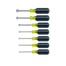 Klein Tools 631 Nut Driver Set 3-Inch Shafts Cushion Grip 7-Piece 6-3/4 to 7-5/16 In.