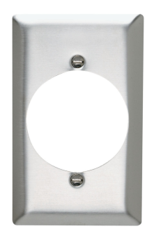 Pass & Seymour SS725 Standard Wallplate, 1 Gang, 4-1/2 in H x 2-3/4 in W, 302 Stainless Steel/Thermoplastic