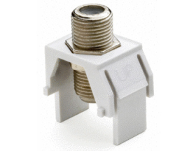 P&S WP3479-WH NON-RECESSED NICKEL KEYSTONE F-TYPE COAX COUPLER WHITE