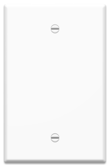 Pass & Seymour On-Q WP3300WH 1-Gang Blank Oversized Wall Plate White