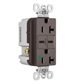 Pass & Seymour TR20HUSBCC Hospital Grade Type C USB Charging Receptacle - Brown TR20HUSBCC