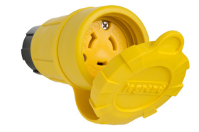 Pass & Seymour Turnlok 27W49 Watertight Locking Connector, 277 VAC, 20 A, 2 Poles, 3 Wires, Yellow