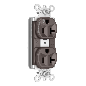 Pass & Seymour PT5362SCCH PlugTail 20A 125V Heavy Duty Spec-Grade Plug Load Controllable Duplex Receptacle Brown