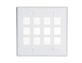 Pass & Seymour On-Q WP3212WH 2-Gang 12-Port Wall Plate White