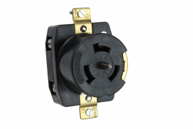 Pass & Seymour Turnlok CS6369 3-Phase Single Locking Receptacle 125/250 VAC 50 A 3 Poles 4 Wires Black