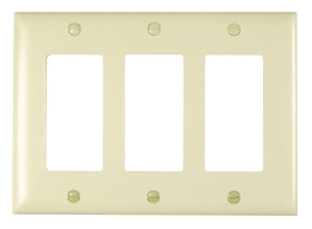 Pass & Seymour TP263LA Decorator Openings Three Gang Light Almond Thermoplastic Plate