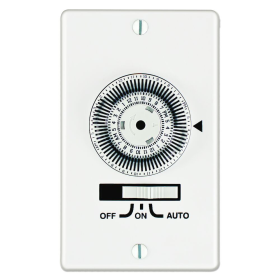 Intermatic KM2ST-1G 24-Hour Heavy-Duty Mechanical In-Wall Timer 120 VAC 20A Single-Gang SPST White